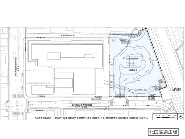駅北口市街地再開発事業の区域　※出典：「JR小岩駅北口地区第一種市街地再開発事業　事業計画書（2023年9月6日）」を一部編集