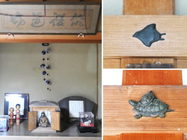 秋暮亭は方形の建物で、2方向に濡れ縁をもつ