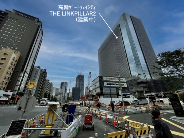 泉岳寺駅と市街地再開発事業の位置　※出典：国土地理院地図を一部加工