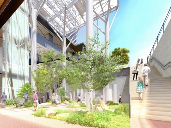 商業機能（地下１階、地下鉄駅前広場）　※出典：東急不動産株式会社・京浜急行電鉄株式会社「『泉岳寺駅地区第二種市街地再開発事業』着工のお知らせ〜国際交流拠点として整備が進むエリアの新たなランドマークを創出〜」2024年11月28日を一部加工