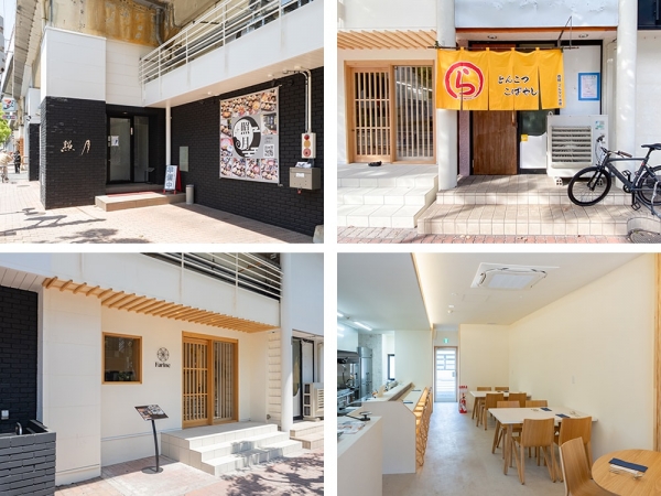 リニューアル事業が実施された福山市今町の福山駅東高架下の様子（西側から撮影）