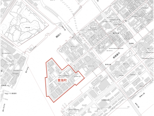 豊海町の位置　※出典：国土地理院地図を一部加工