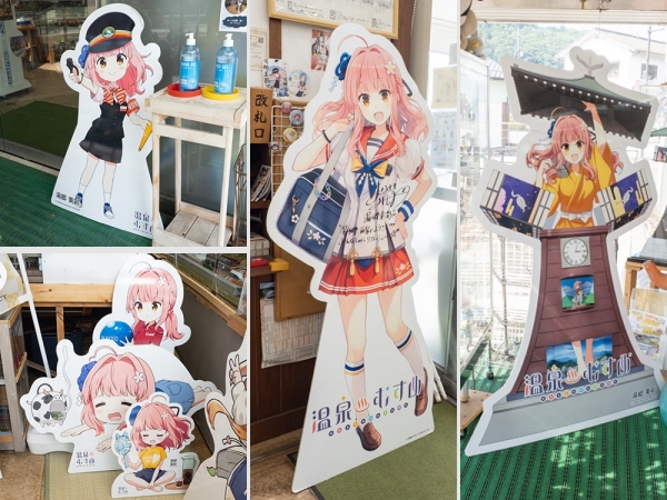 湯郷の町並みを再現したジオラマへのリニューアル作業が着々と進んでいる