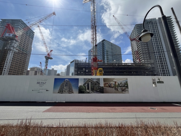 東五反田二丁目第３地区第一種市街地再開発事業地の建築状況