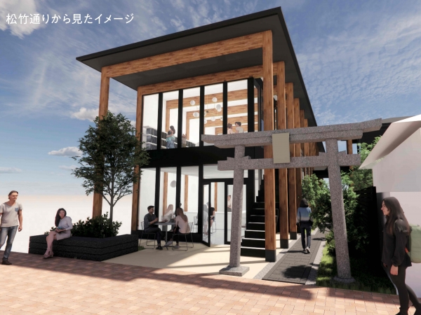 参道側から見た完成イメージ図