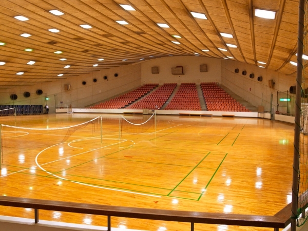 船の形状をした特徴的な外観（以下、特記以外の写真・図版とも出所：旧香川県立体育館再生委員会）