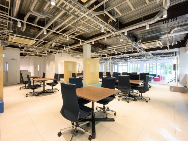 ワーキングスペースは、剝き出しの天井がクールな屋内デザインをつくっている（画像提供：つくば市）