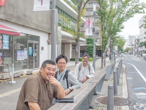 マルゴデリ 平野裕治さん（左）、岡山市役所 小林昌樹さん（中）、PUBLIC 打谷直樹さん（右）