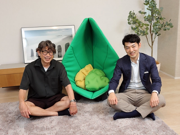 株式会社エサキホーム 代表取締役社長の江㟢 豪治氏（右）株式会社ビームス ディレクターズバンク シニアクリエイティブディレクターの南馬越 一義氏（左）