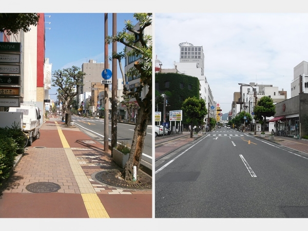 再整備前の県庁通りの状況（提供：岡山市）