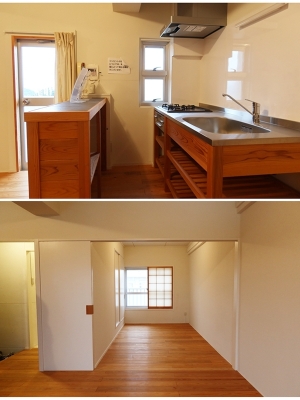 住棟によっては山や海が見える。天気が悪かったせいで不鮮明だが、この部屋も遠くに海が見える（筆者撮影）