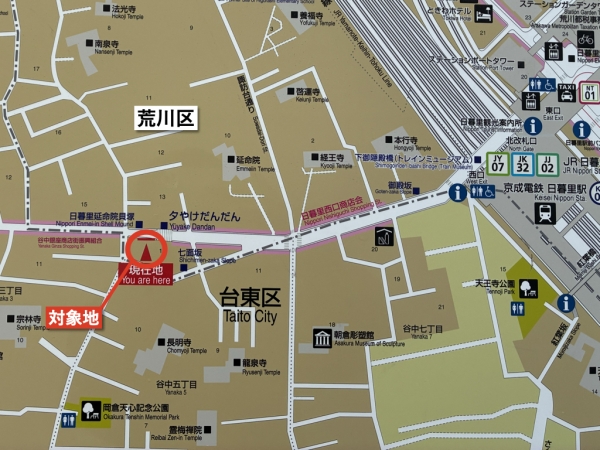 位置図　※出典：夕やけだんだん階段下に設置されている標識板