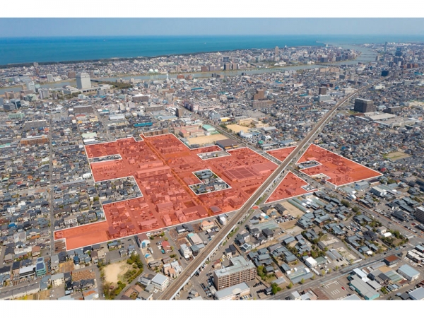 商業施設と自然の調和がとれた女池上山地区の都市計画に参画