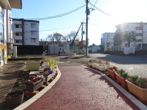 集会所の改修以外で面白いと思ったのは既存の道が危険、使いにくいということで新たに動線を考えるという活動。建築などを学んでいる学生ならではの発想である（筆者撮影）