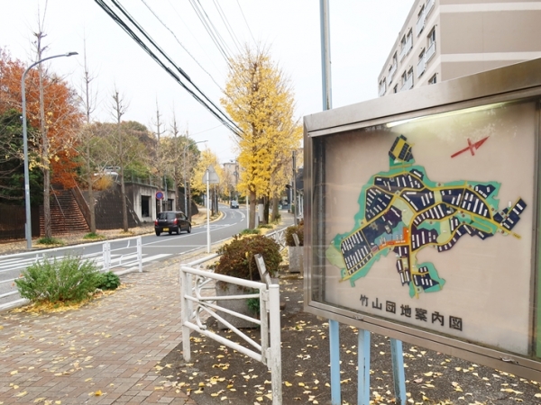 竹山団地内。全体では2800戸弱の住宅があり、分譲も多い（筆者撮影）