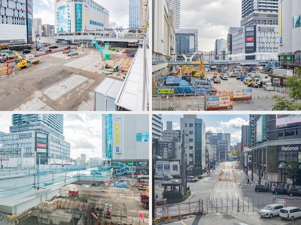 エキ×デンスクエアのロゴマーク（左）とエキキタ広場のロゴマーク（右）。このほか、双方を統合したロゴマークもある（提供：JR西日本）