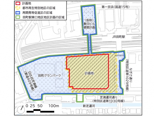 配置図　※出典：内閣府（2025年3月）「第29回東京都都市再生分科会」資料1