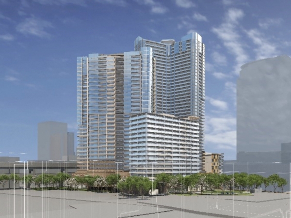 三田小山町西地区第一種市街地再開発事業の構成（北街区・南街区）　※出典：三井不動産株式会社（2023年1月）『「三田小山町西地区第一種市街地再開発事業」権利変換計画認可のお知らせ〜約2.5ha〜、住宅・商業・オフィスのミクストユースプロジェクト〜』