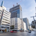 広島市基町相生通地区第一種市街地再開発事業（KAMIHACHI X）：工事中の様子